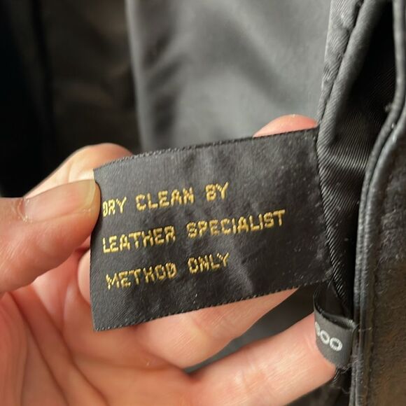 Vintage 90s Ladies Black Leather Trench Coat Full Length Long Large 80s Mob Wife - Picture 10 of 14